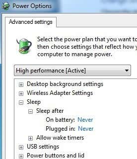 power settings