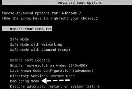 win 7 debugging mode