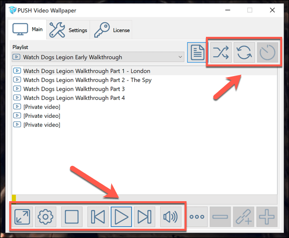 Choosing playback options